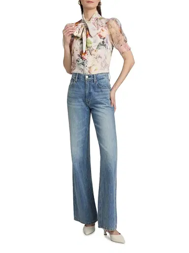 Alice + Olivia Women's Brentley Floral Tieneck Blouse - Sweet Peony - Size XS | Thumbnail 2 Alice + Olivia Women's Brentley Floral Tieneck Blouse - Sweet Peony - Size XS | Thumbnail 2