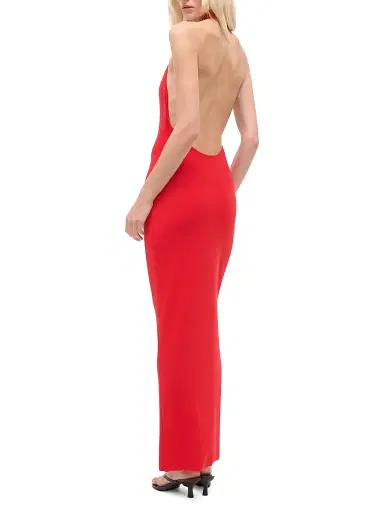 Staud Women's Reina Beaded Fringe Maxi Halter Dress | Thumbnail 4 Staud Women's Reina Beaded Fringe Maxi Halter Dress | Thumbnail 4