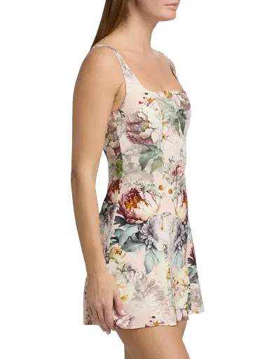 ALICE + OLIVIA Women's Julia Floral Sleeveless Mini Dress - Sweet Peony | Thumbnail 4