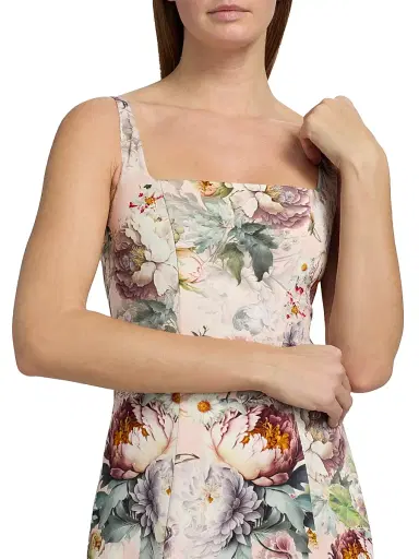 ALICE + OLIVIA Women's Julia Floral Sleeveless Mini Dress - Sweet Peony | Thumbnail 6