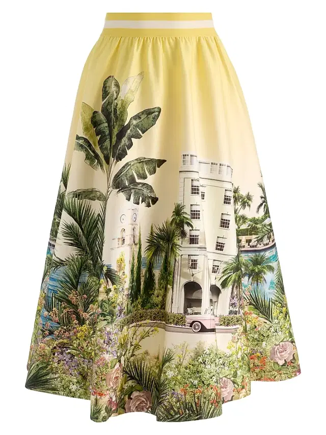 ALICE + OLIVIA Women's Earla Staceface Midi Skirt - Pure Paradise