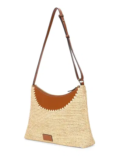 Staud Women's Rowey Raffia Shoulder Bag - Natural Tan | Thumbnail 2 Staud Women's Rowey Raffia Shoulder Bag - Natural Tan | Thumbnail 2