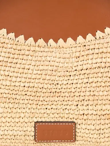 Staud Women's Rowey Raffia Shoulder Bag - Natural Tan | Thumbnail 4 Staud Women's Rowey Raffia Shoulder Bag - Natural Tan | Thumbnail 4