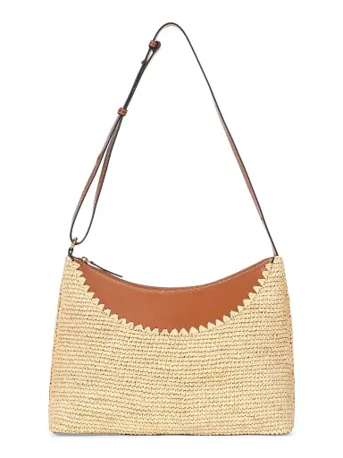Staud Women's Rowey Raffia Shoulder Bag - Natural Tan | Thumbnail 1 Staud Women's Rowey Raffia Shoulder Bag - Natural Tan | Thumbnail 1