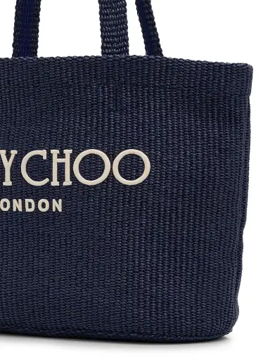 Jimmy Choo Women's Riviera Capsule Logo-Embroidered Raffia Beach Tote Bag - Marine | Thumbnail 6 Jimmy Choo Women's Riviera Capsule Logo-Embroidered Raffia Beach Tote Bag - Marine | Thumbnail 6