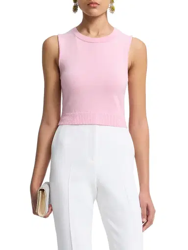 Oscar de la Renta Women's Wool Knit Tank Top - Pink | Thumbnail 3 Oscar de la Renta Women's Wool Knit Tank Top - Pink | Thumbnail 3
