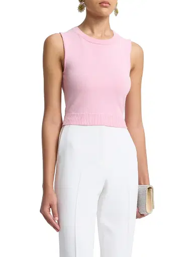 Oscar de la Renta Women's Wool Knit Tank Top - Pink | Thumbnail 4 Oscar de la Renta Women's Wool Knit Tank Top - Pink | Thumbnail 4