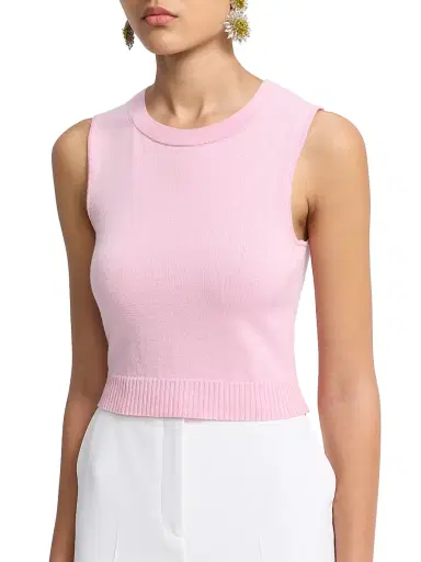 Oscar de la Renta Women's Wool Knit Tank Top - Pink | Thumbnail 6 Oscar de la Renta Women's Wool Knit Tank Top - Pink | Thumbnail 6