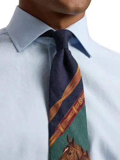Ralph Lauren Purple Label Men's Equestrian Cashmere-Silk Tie - Navy | Thumbnail 6 Ralph Lauren Purple Label Men's Equestrian Cashmere-Silk Tie - Navy | Thumbnail 6