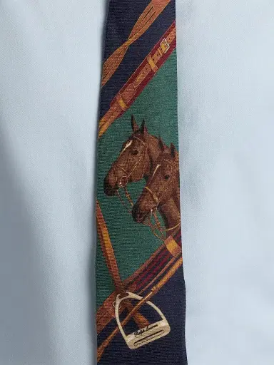 Ralph Lauren Purple Label Men's Equestrian Cashmere-Silk Tie - Navy | Thumbnail 7 Ralph Lauren Purple Label Men's Equestrian Cashmere-Silk Tie - Navy | Thumbnail 7