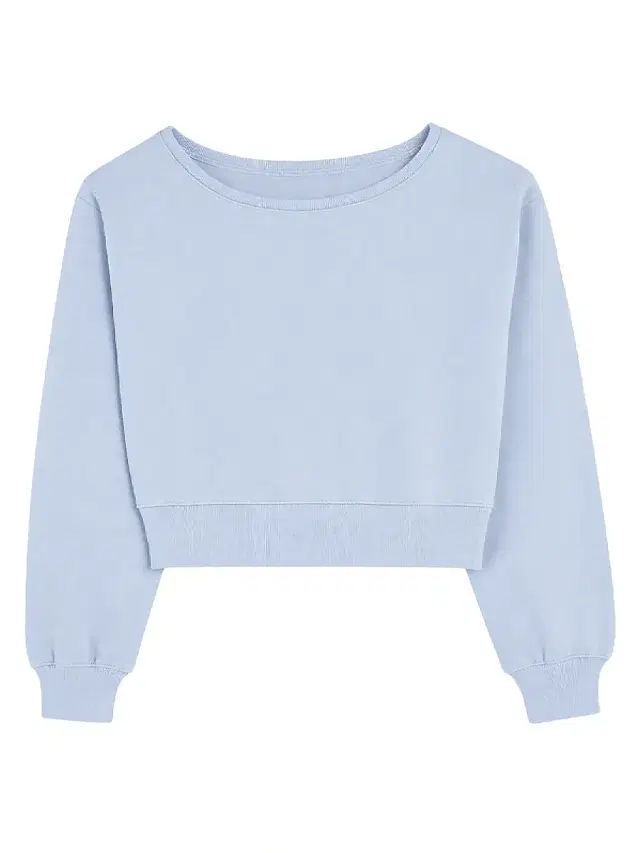 Girl's Tristan Vintage Off-The-Shoulder Crop Sweatshirt - Baby Blue