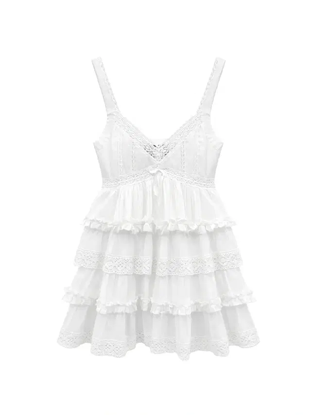 KatieJ NYC Girl's Ilyana Cotton Tiered Dress - White