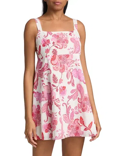 AZEEZA Women's Arden Cotton Voile Minidress - Paisley - Size XL | Thumbnail 3