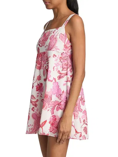 AZEEZA Women's Arden Cotton Voile Minidress - Paisley - Size XL | Thumbnail 4