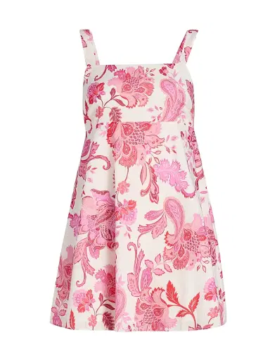 AZEEZA Women's Arden Cotton Voile Minidress - Paisley - Size XL | Thumbnail 1