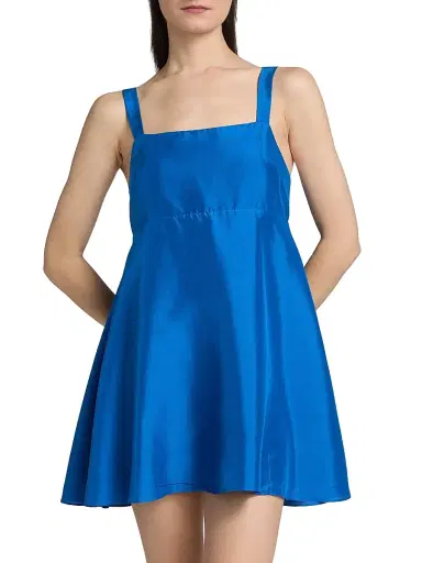 AZEEZA Women's Arden Raw Silk Minidress - Sapphire - Size Large | Thumbnail 3 AZEEZA Women's Arden Raw Silk Minidress - Sapphire - Size Large | Thumbnail 3