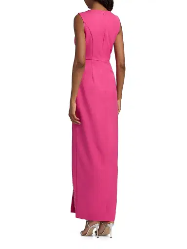 Kay Unger Women's Indiana Embellished Floral Laser-Cut Column Gown - Raspberry Rose | Thumbnail 5