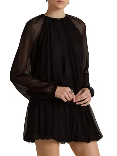 Marina Moscone Women's Silk Layered Mini Cocoon Skirt - Cornflower | Thumbnail 3 Marina Moscone Women's Silk Layered Mini Cocoon Skirt - Cornflower | Thumbnail 3