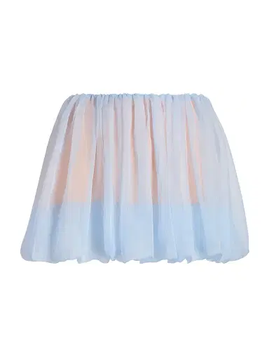 Marina Moscone Women's Silk Layered Mini Cocoon Skirt - Cornflower | Thumbnail 5 Marina Moscone Women's Silk Layered Mini Cocoon Skirt - Cornflower | Thumbnail 5