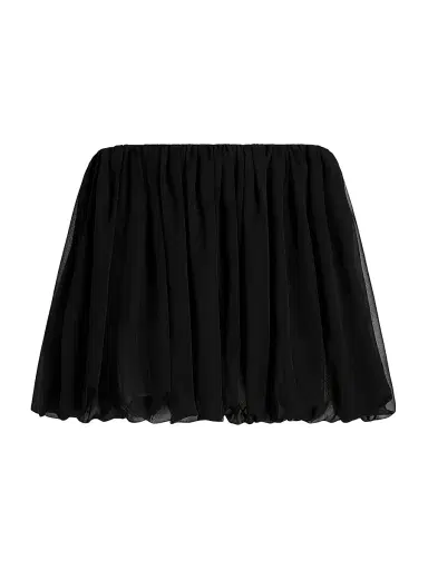 Marina Moscone Women's Silk Layered Mini Cocoon Skirt - Cornflower | Thumbnail 1 Marina Moscone Women's Silk Layered Mini Cocoon Skirt - Cornflower | Thumbnail 1