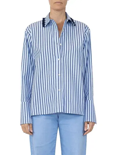 CALLAS MILANO Women's Billie Shirt with Tassel Collar - Blue Navy Tassels - Size 6 | Thumbnail 2
