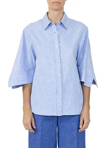 CALLAS MILANO Women's Georgie Shirt with Flared Sleeves - Pale Blue - Size 10 | Thumbnail 2