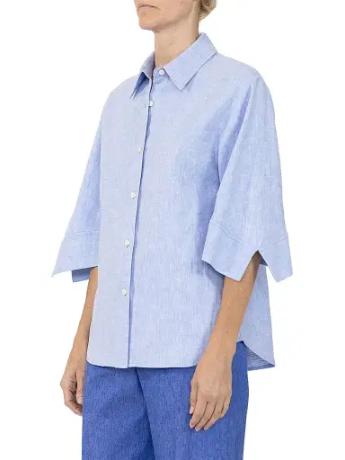 CALLAS MILANO Women's Georgie Shirt with Flared Sleeves - Pale Blue - Size 10 | Thumbnail 3