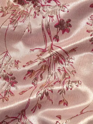 Rene Ruiz Collection Women's Metallic Jacquard Trumpet Gown - Pink - Size 18 | Thumbnail 7