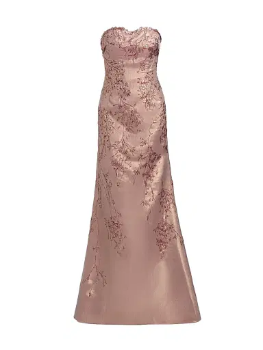 Rene Ruiz Collection Women's Metallic Jacquard Trumpet Gown - Pink - Size 18 | Thumbnail 1