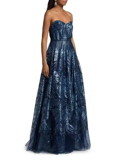 Rene Ruiz Collection Women's Sequin-Embellished Tulle Ball Gown - Navy Multi - Size 14 | Thumbnail 4 Rene Ruiz Collection Women's Sequin-Embellished Tulle Ball Gown - Navy Multi - Size 14 | Thumbnail 4