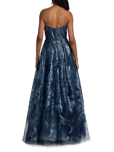 Rene Ruiz Collection Women's Sequin-Embellished Tulle Ball Gown - Navy Multi - Size 14 | Thumbnail 5 Rene Ruiz Collection Women's Sequin-Embellished Tulle Ball Gown - Navy Multi - Size 14 | Thumbnail 5