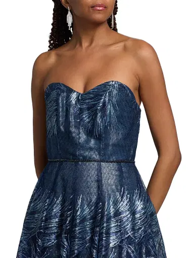 Rene Ruiz Collection Women's Sequin-Embellished Tulle Ball Gown - Navy Multi - Size 14 | Thumbnail 6 Rene Ruiz Collection Women's Sequin-Embellished Tulle Ball Gown - Navy Multi - Size 14 | Thumbnail 6