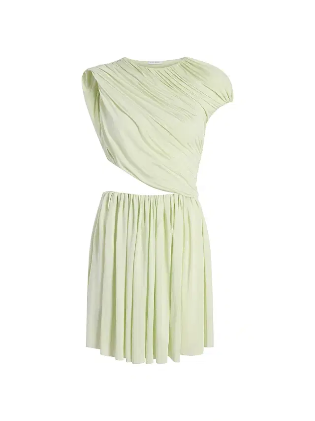 Women's Draped Jersey Mini Dress - Umber