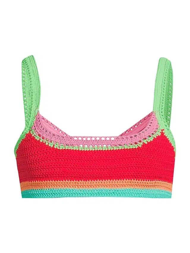 Beach Riot Women's Milana Crochet Bikini Top - Aqua Haze Crochet