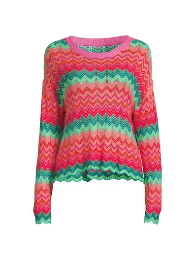 BEACH RIOT Women's Beach Chevron Knit Sweater - Strawberry Ice Chevron - Size XL | Thumbnail 1 BEACH RIOT Women's Beach Chevron Knit Sweater - Strawberry Ice Chevron - Size XL | Thumbnail 1