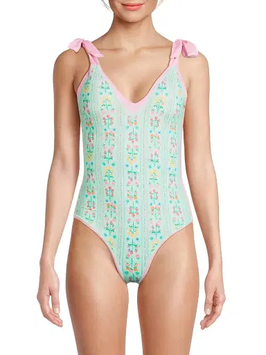 BEACH RIOT Women's Akira One-Piece Swimsuit - Fruit Blooms - Size XL | Thumbnail 3