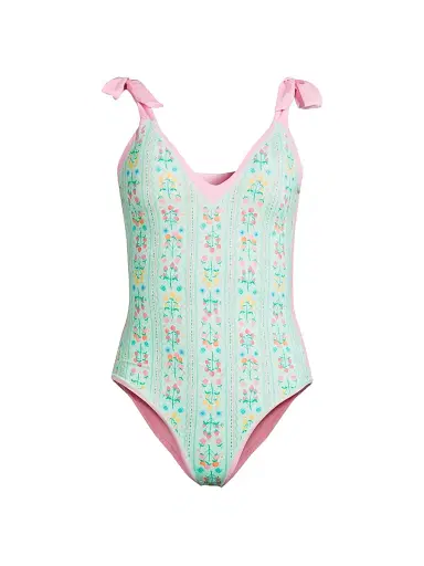 BEACH RIOT Women's Akira One-Piece Swimsuit - Fruit Blooms - Size XL | Thumbnail 1