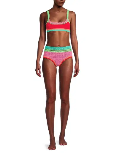 Beach Riot Women's Karmen Crochet Bikini Bottom - Aqua Haze Crochet | Thumbnail 2