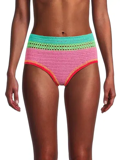 Beach Riot Women's Karmen Crochet Bikini Bottom - Aqua Haze Crochet | Thumbnail 3