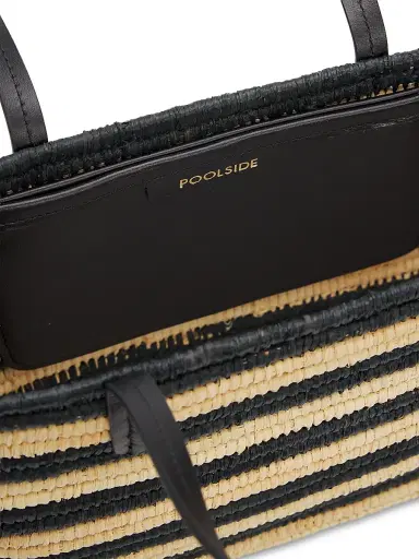 Poolside Women's The Capri Striped Raffia Tote Bag - Zebra Stripe | Thumbnail 4