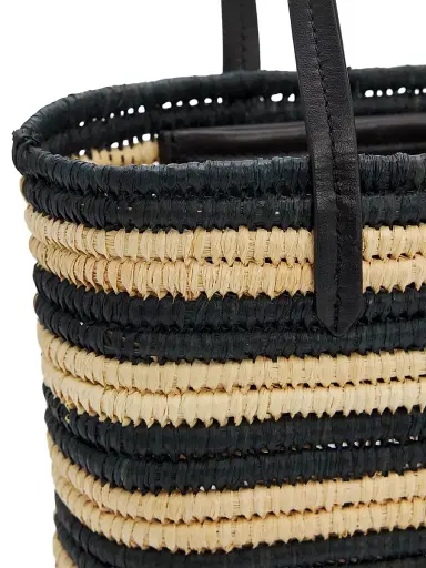 Poolside Women's The Capri Striped Raffia Tote Bag - Zebra Stripe | Thumbnail 5