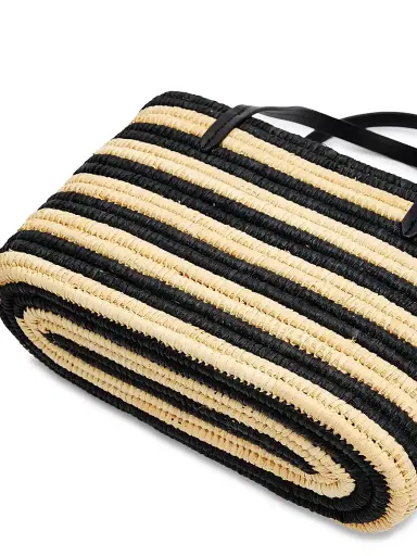 Poolside Women's The Capri Striped Raffia Tote Bag - Zebra Stripe | Thumbnail 6