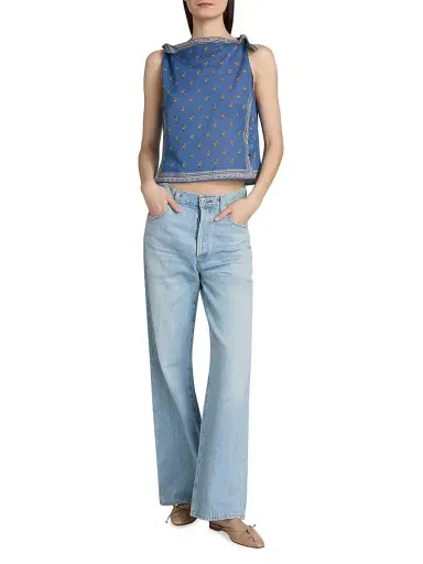 DÔEN Women's Amalia Floral Shoulder Tie Top - Eartha Paisley | Thumbnail 2 DÔEN Women's Amalia Floral Shoulder Tie Top - Eartha Paisley | Thumbnail 2
