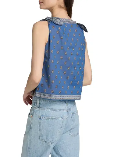 DÔEN Women's Amalia Floral Shoulder Tie Top - Eartha Paisley | Thumbnail 5 DÔEN Women's Amalia Floral Shoulder Tie Top - Eartha Paisley | Thumbnail 5