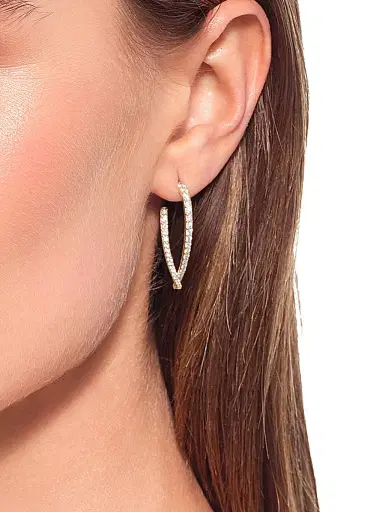 Lana Women's 14K Yellow Gold & 1.22 TCW Diamond Upside Down Hoop Earrings - Yellow Gold | Thumbnail 2