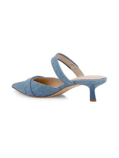 L'AGENCE Women's Gilliane 50MM Denim & Suede Mules - Light Denim | Thumbnail 3 L'AGENCE Women's Gilliane 50MM Denim & Suede Mules - Light Denim | Thumbnail 3