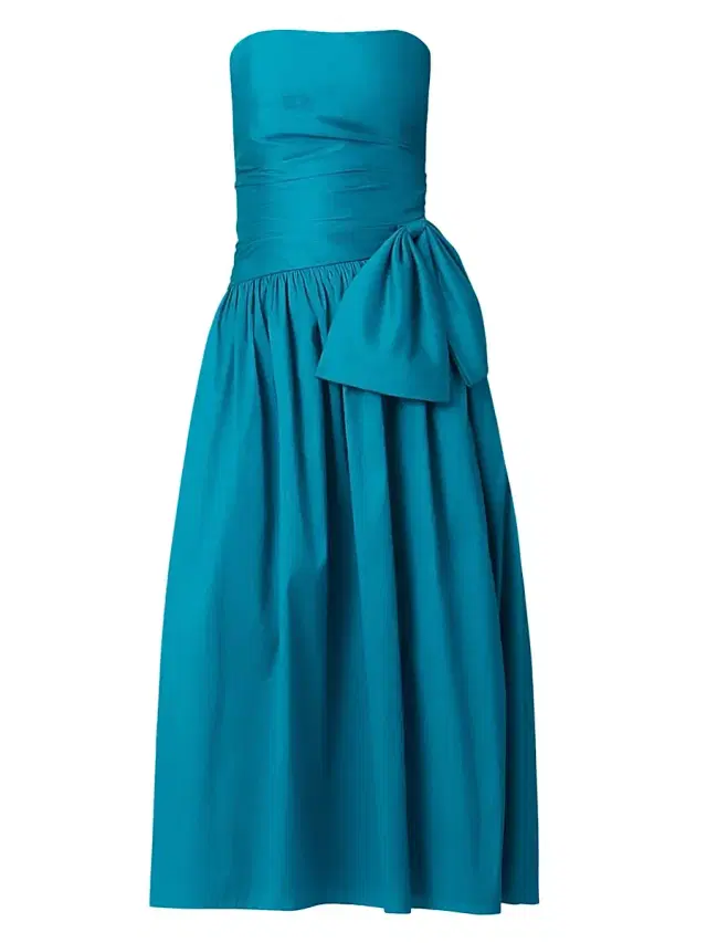 Shoshanna Women's Sonia Strapless Tea-Length Dress - Deep Sea