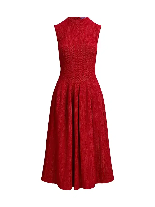 Ralph Lauren Collection Women's Jeena Embroidered Silk-Blend Day Dress - Bright Red