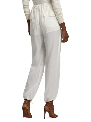 Ralph Lauren Collection Women's Briella Drawstring Slim-Fit Cargo Pants - Cream - Size 6 | Thumbnail 5 Ralph Lauren Collection Women's Briella Drawstring Slim-Fit Cargo Pants - Cream - Size 6 | Thumbnail 5