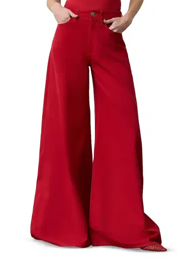 Ralph Lauren Collection Women's Collen Wide-Leg Jeans - Bright Red | Thumbnail 3